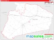 Treutlen County, GA <br /> Wall Map <br /> Zip Code <br /> Red Line Style 2025 Map