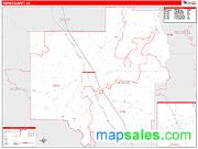 Turner County, GA <br /> Wall Map <br /> Zip Code <br /> Red Line Style 2025 Map