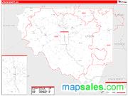 Upson County, GA <br /> Wall Map <br /> Zip Code <br /> Red Line Style 2025 Map
