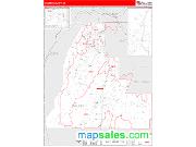 Walker County, GA <br /> Wall Map <br /> Zip Code <br /> Red Line Style 2025 Map