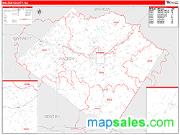 Walton County, GA <br /> Wall Map <br /> Zip Code <br /> Red Line Style 2025 Map