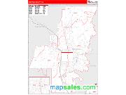 Whitfield County, GA <br /> Wall Map <br /> Zip Code <br /> Red Line Style 2025 Map
