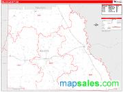 Wilcox County, GA <br /> Wall Map <br /> Zip Code <br /> Red Line Style 2025 Map