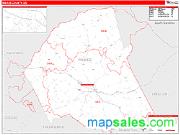 Wilkes County, GA <br /> Wall Map <br /> Zip Code <br /> Red Line Style 2025 Map