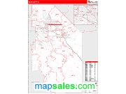 Ada County, ID <br /> Wall Map <br /> Zip Code <br /> Red Line Style 2025 Map