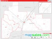 Bingham County, ID <br /> Wall Map <br /> Zip Code <br /> Red Line Style 2025 Map