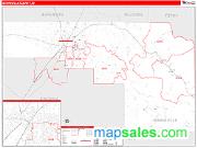 Bonneville County, ID <br /> Wall Map <br /> Zip Code <br /> Red Line Style 2025 Map
