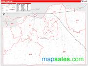 Cassia County, ID <br /> Wall Map <br /> Zip Code <br /> Red Line Style 2025 Map