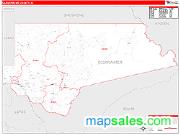 Clearwater County, ID <br /> Wall Map <br /> Zip Code <br /> Red Line Style 2025 Map