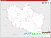 Custer County, ID <br /> Wall Map <br /> Zip Code <br /> Red Line Style 2025 Map