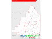 Fremont County, ID <br /> Wall Map <br /> Zip Code <br /> Red Line Style 2025 Map
