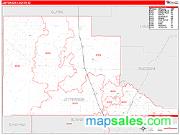 Jefferson County, ID <br /> Wall Map <br /> Zip Code <br /> Red Line Style 2025 Map