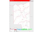Teton County, ID <br /> Wall Map <br /> Zip Code <br /> Red Line Style 2025 Map
