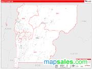 Valley County, ID <br /> Wall Map <br /> Zip Code <br /> Red Line Style 2025 Map