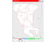 Alexander County, IL <br /> Wall Map <br /> Zip Code <br /> Red Line Style 2025 Map