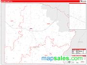 Brown County, IL <br /> Wall Map <br /> Zip Code <br /> Red Line Style 2025 Map