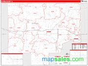 Bureau County, IL <br /> Wall Map <br /> Zip Code <br /> Red Line Style 2025 Map