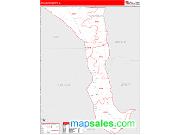 Calhoun County, IL <br /> Wall Map <br /> Zip Code <br /> Red Line Style 2025 Map