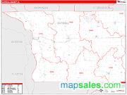 Carroll County, IL <br /> Wall Map <br /> Zip Code <br /> Red Line Style 2025 Map