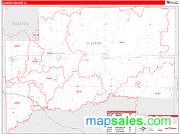 Clinton County, IL <br /> Wall Map <br /> Zip Code <br /> Red Line Style 2025 Map