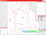 Crawford County, IL <br /> Wall Map <br /> Zip Code <br /> Red Line Style 2025 Map