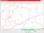 Cumberland County, IL <br /> Wall Map <br /> Zip Code <br /> Red Line Style 2025 Map