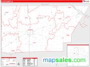 De Witt County, IL <br /> Wall Map <br /> Zip Code <br /> Red Line Style 2025 Map