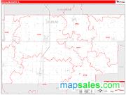Douglas County, IL <br /> Wall Map <br /> Zip Code <br /> Red Line Style 2025 Map