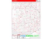 DuPage County, IL <br /> Wall Map <br /> Zip Code <br /> Red Line Style 2025 Map