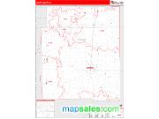 Edgar County, IL <br /> Wall Map <br /> Zip Code <br /> Red Line Style 2025 Map