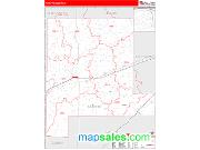 Fayette County, IL <br /> Wall Map <br /> Zip Code <br /> Red Line Style 2025 Map