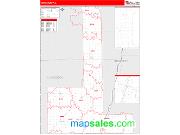 Ford County, IL <br /> Wall Map <br /> Zip Code <br /> Red Line Style 2025 Map