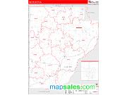 Fulton County, IL <br /> Wall Map <br /> Zip Code <br /> Red Line Style 2025 Map