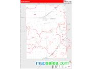 Grundy County, IL <br /> Wall Map <br /> Zip Code <br /> Red Line Style 2025 Map