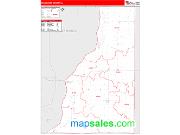 Henderson County, IL <br /> Wall Map <br /> Zip Code <br /> Red Line Style 2025 Map