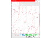 Jasper County, IL <br /> Wall Map <br /> Zip Code <br /> Red Line Style 2025 Map