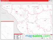 Jo Daviess County, IL <br /> Wall Map <br /> Zip Code <br /> Red Line Style 2025 Map