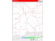 Johnson County, IL <br /> Wall Map <br /> Zip Code <br /> Red Line Style 2025 Map
