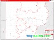Lawrence County, IL <br /> Wall Map <br /> Zip Code <br /> Red Line Style 2025 Map