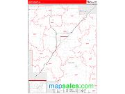 Logan County, IL <br /> Wall Map <br /> Zip Code <br /> Red Line Style 2025 Map