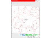 McDonough County, IL <br /> Wall Map <br /> Zip Code <br /> Red Line Style 2025 Map