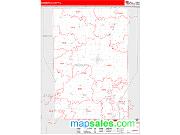 Macoupin County, IL <br /> Wall Map <br /> Zip Code <br /> Red Line Style 2025 Map