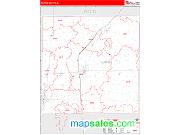 Marion County, IL <br /> Wall Map <br /> Zip Code <br /> Red Line Style 2025 Map
