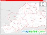 Mason County, IL <br /> Wall Map <br /> Zip Code <br /> Red Line Style 2025 Map