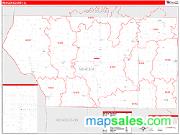 Mercer County, IL <br /> Wall Map <br /> Zip Code <br /> Red Line Style 2025 Map