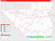 Pike County, IL <br /> Wall Map <br /> Zip Code <br /> Red Line Style 2025 Map