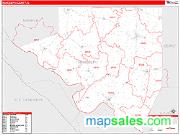 Randolph County, IL <br /> Wall Map <br /> Zip Code <br /> Red Line Style 2025 Map