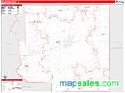Richland County, IL <br /> Wall Map <br /> Zip Code <br /> Red Line Style 2025 Map