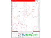 Saline County, IL <br /> Wall Map <br /> Zip Code <br /> Red Line Style 2025 Map