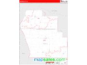 Scott County, IL <br /> Wall Map <br /> Zip Code <br /> Red Line Style 2025 Map